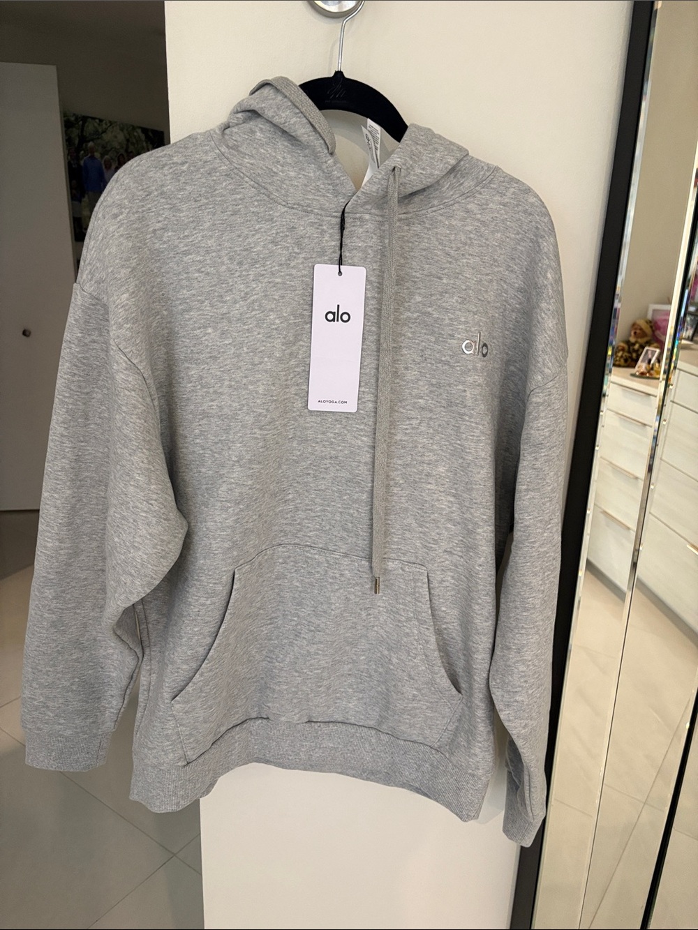 ALO Yoga Light Grey Pullover Hoodie